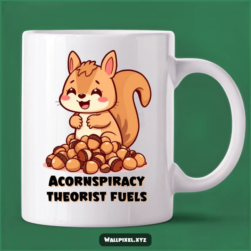 This funny blocky squirrel mug captures the ultimate acorn obsession! Perfect for anyone who loves to hoard or just really, really likes nuts.