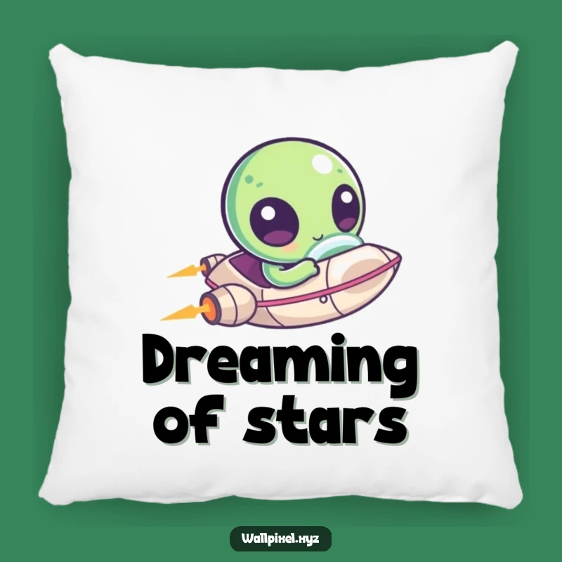 Funny Pixel Alien Spaceship Pillow: Cozy UFO Comfort, Perfect Comedic Accent