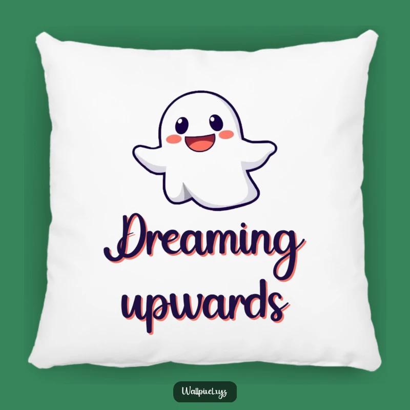Funny Pixel Ghost Ascending Pillow: Spooky Comfort, Perfect Comedic Accent