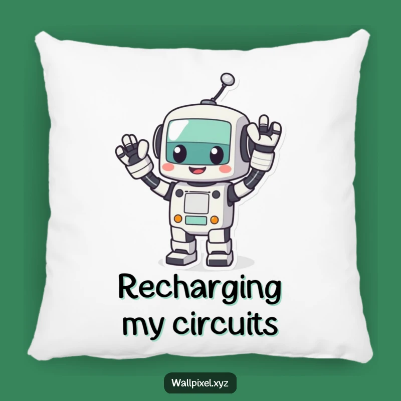 Funny Pixel Robot Wave Pillow: Cozy Retro Accent, Energetic Comfort