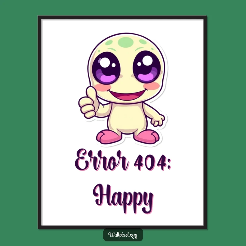 Funny Pixel Alien Thumbs Up Poster - Retro Gaming Wall Art Gift