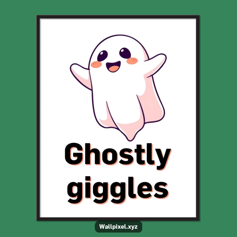 Funny Pixel Ghost Poster: Bring Spectral Laughter to Your Walls