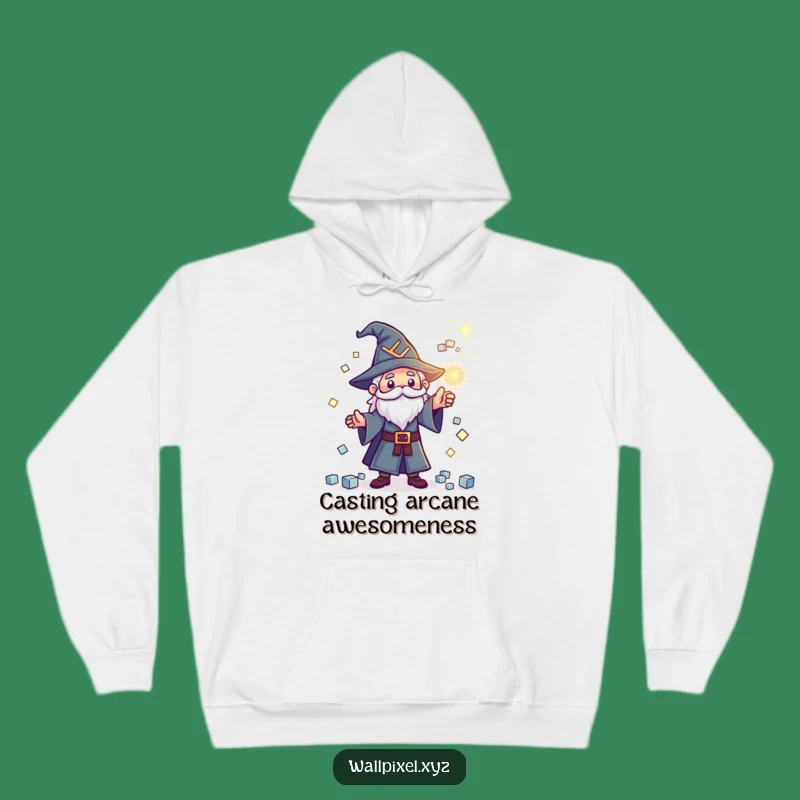 Funny Pixel Wizard Hoodie: Cozy Magic Cube Spell, Ultimate Funny Gift for Geeks