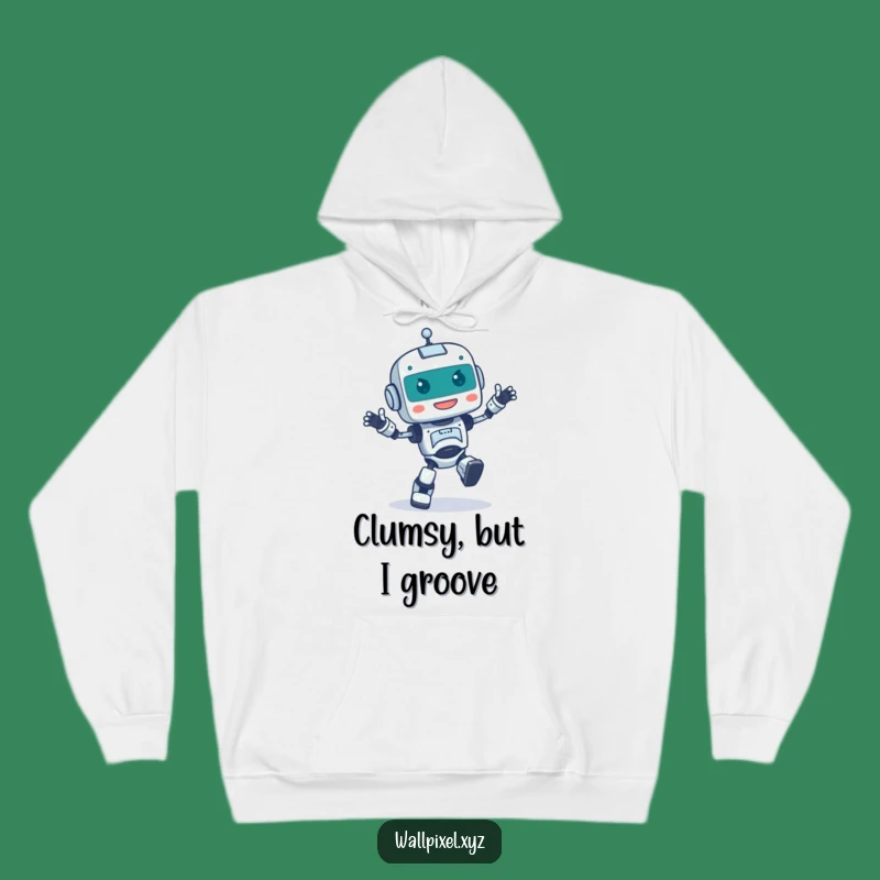 Cozy Funny Pixel Robot Dance Hoodie: Warm Up with Hilarious Moves