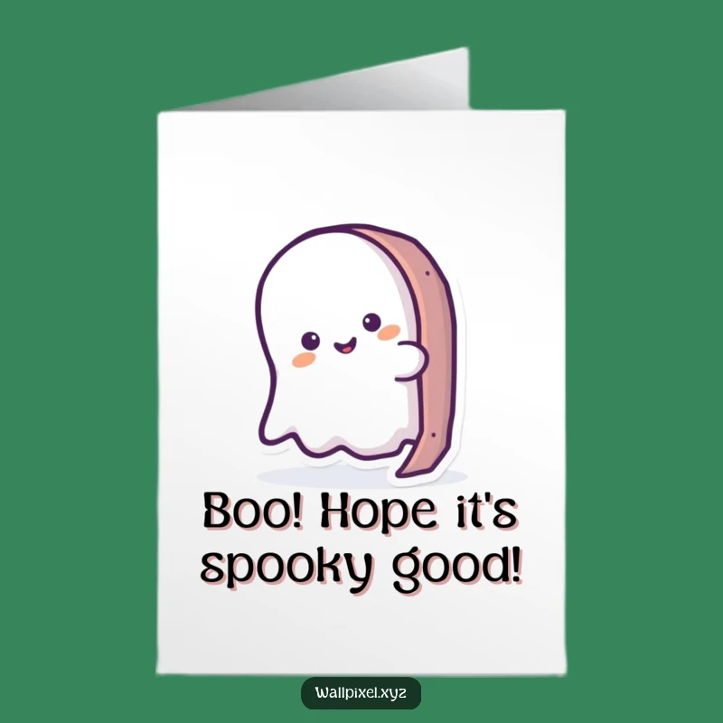 Free Printable Ghost Birthday Card: Funny Pixel Peek Downloadable Gift for Gamers
