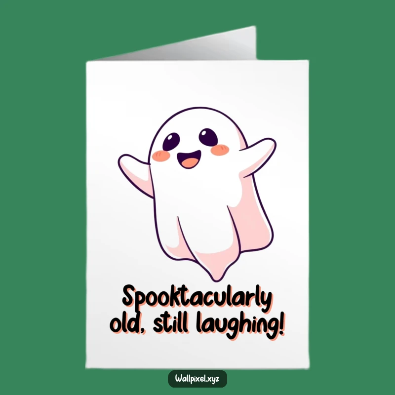 Free Printable Birthday Card: Laughing Ghost Upside Down Humor Gift