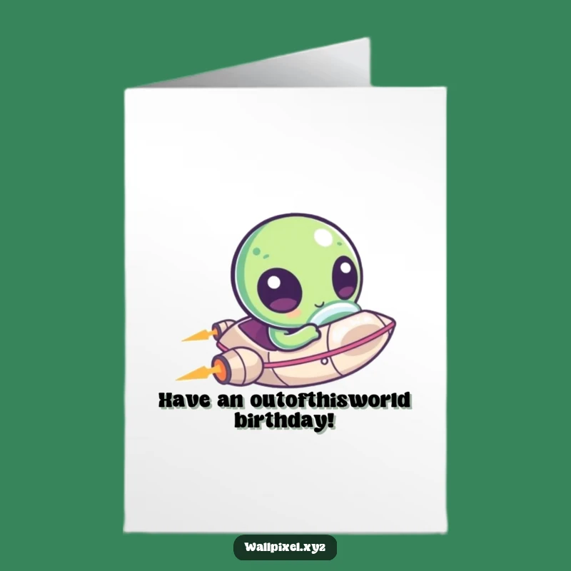 Free Printable Birthday Card: Alien Spaceship Fun - Cute Downloadable Gift!