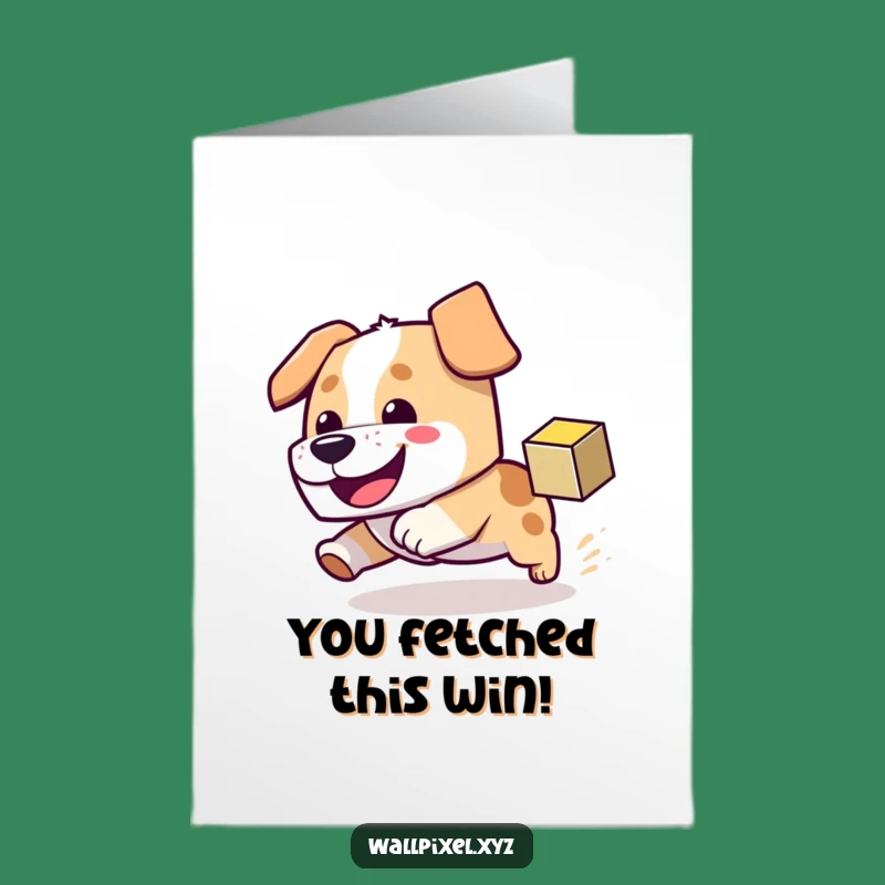 Free Printable Block Dog Congrats Card: Pixelated Victory Chase Downloadable Gift