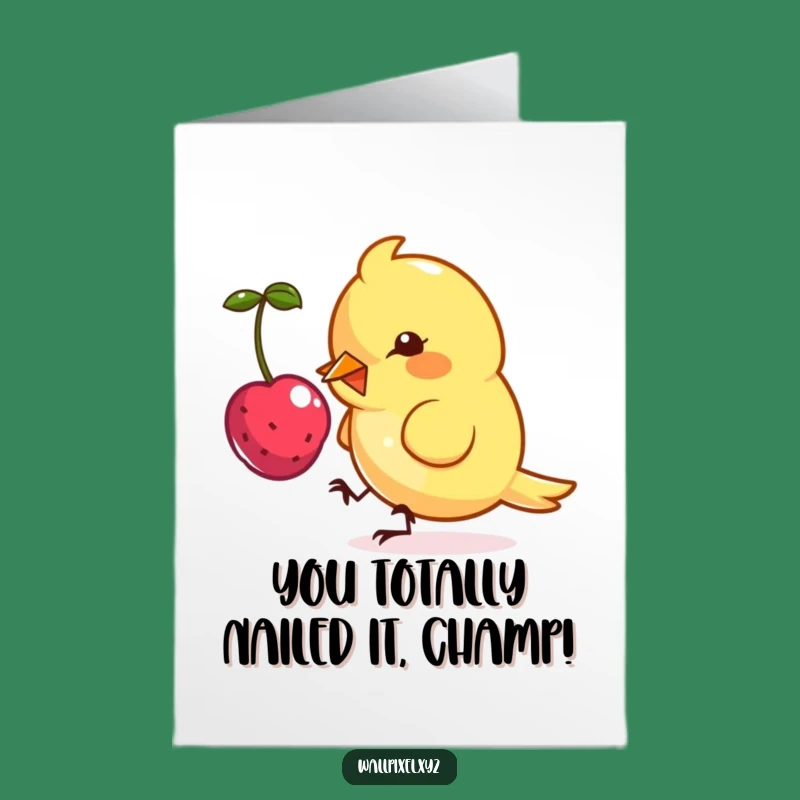 Free Printable Congrats Card: Pixel Bird Success - Downloadable Joy!