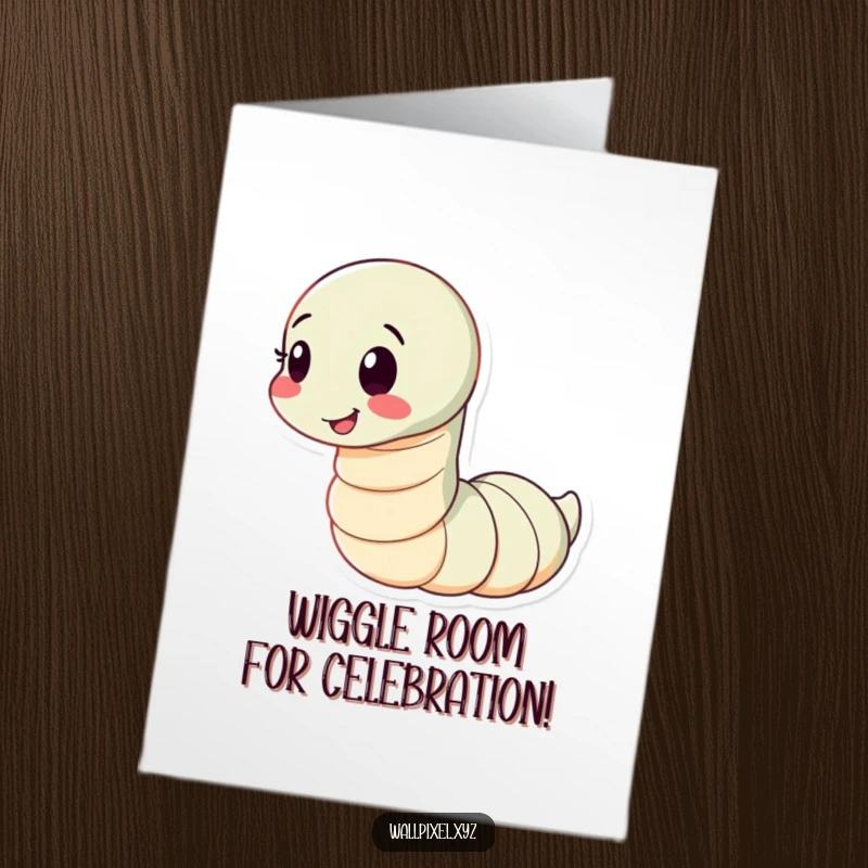 Funny Free Printable Congratulations Card: A happy segmented worm wiggling energetically, celebrating achievements with pure, unadulterated joy.