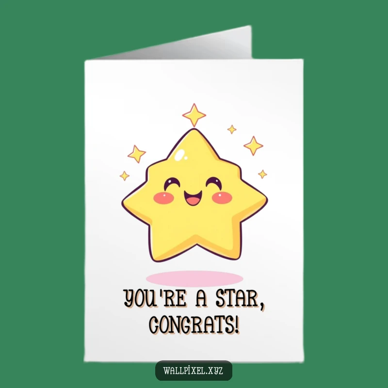 Free Printable Pixel Star Congrats Card: Funny Downloadable Achievement Gift!
