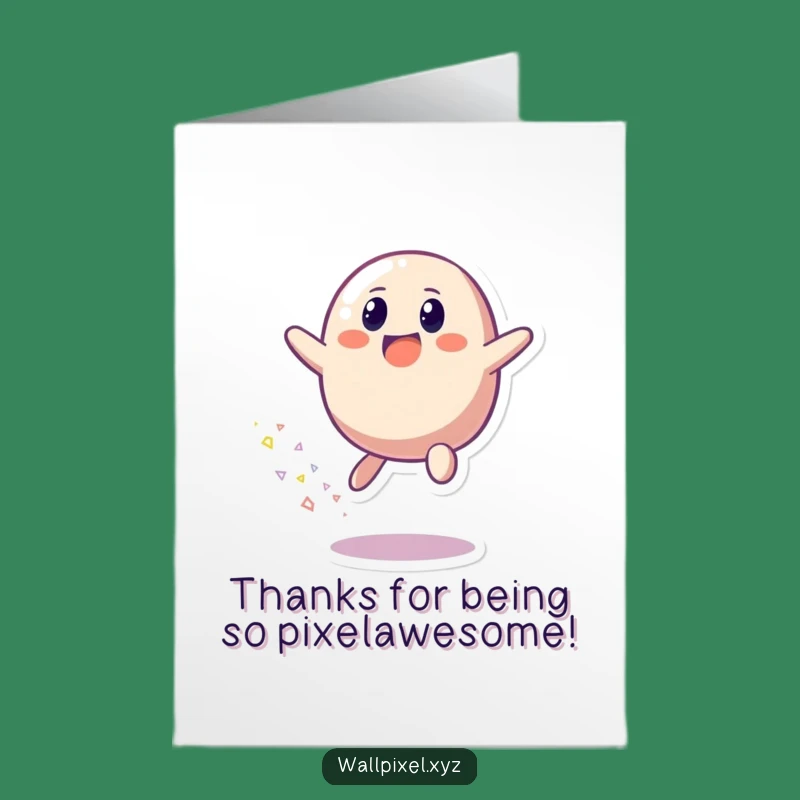 Free Printable Thank You Card: Pixel Blob Gratitude, Colorful Funny Downloadable