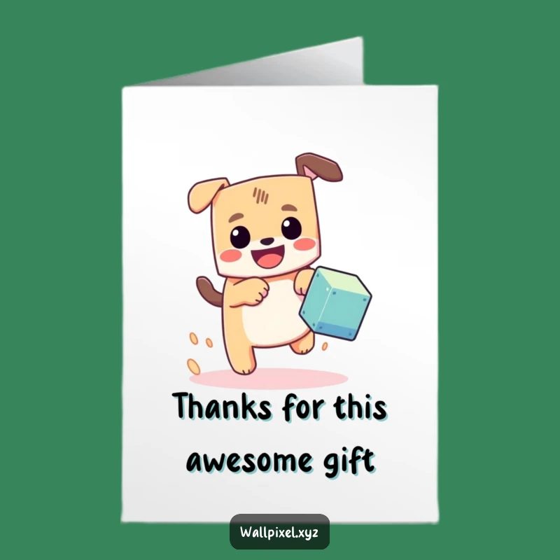 Free Printable Thank You Card: Pixel Dog Chase Funny Downloadable Gift