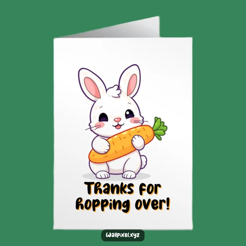 Free Printable Pixel Rabbit Thank You Card: Glowing Thanks for a Sweet Downloadable Gift