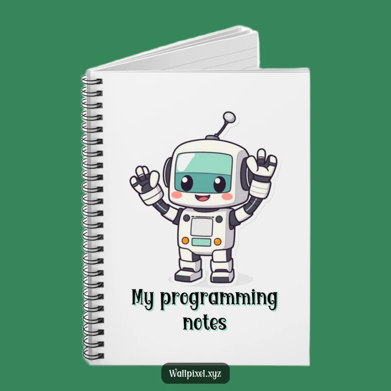 Plan your next project with this funny pixel robot notebook. Perfect for notes, schematics, and tech ideas.