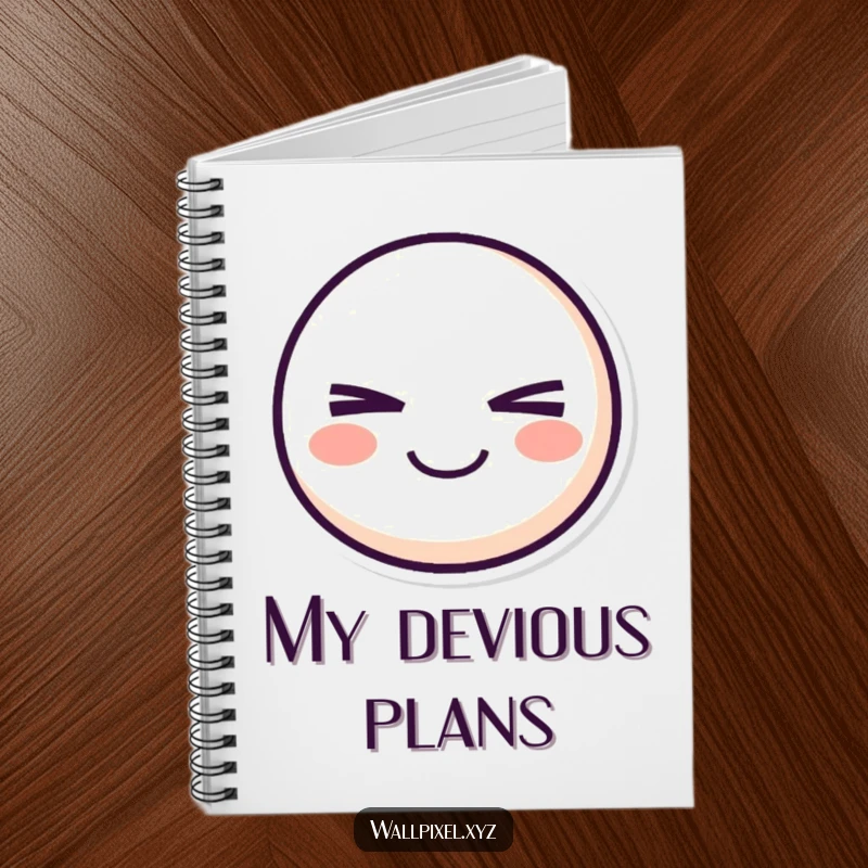 Funny pixel smiley face notebook with a retro character winking mischievously, perfect for journaling with playful flair.