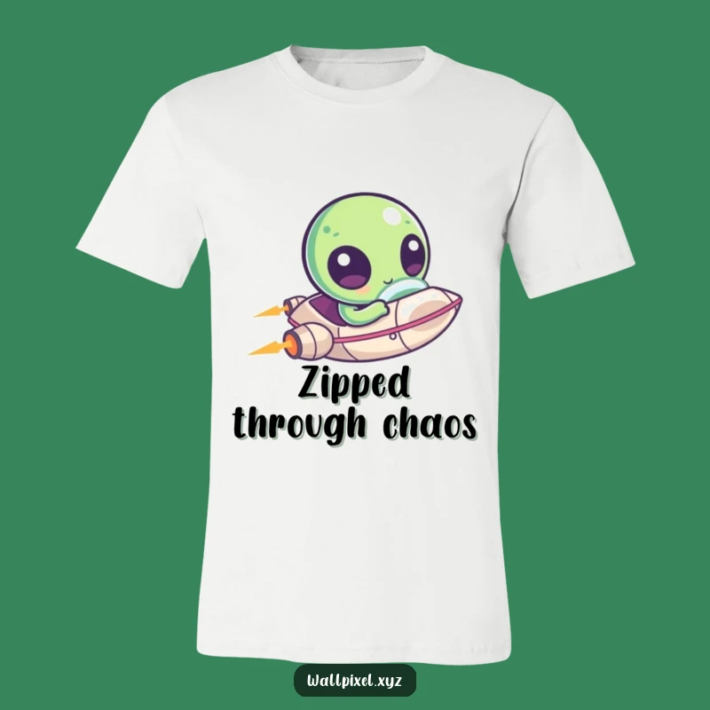 Funny Pixel Alien Spaceship Tee: Kawaii UFO Style, Perfect Extraterrestrial Comedic Shirt