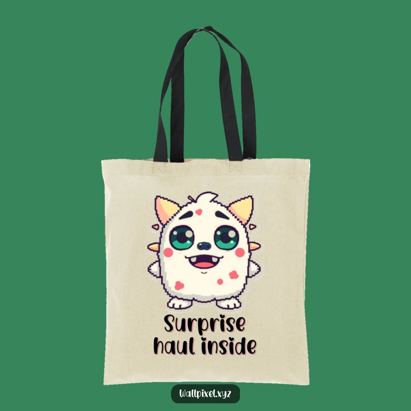Funny Pixel Monster Tote Bag: Carry Your Amazement with This Blocky Eyed Accessory