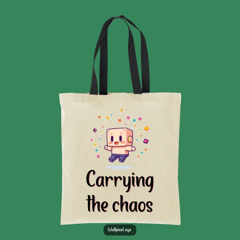 Funny Pixel Party Planner Tote Bag: Carry Your Essentials with Retro Style